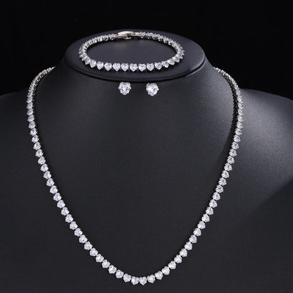 Elegant ZAKOL AAA Clear Cubic Zirconia Bridal Necklace and Earrings Set – Ideal for Weddings and Special Occasions!