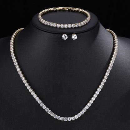 Elegant ZAKOL AAA Clear Cubic Zirconia Bridal Necklace and Earrings Set – Ideal for Weddings and Special Occasions!