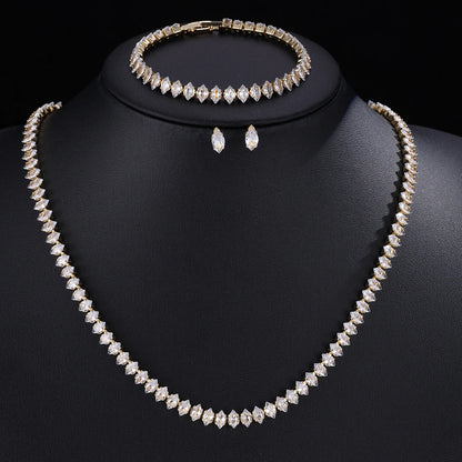 Elegant ZAKOL AAA Clear Cubic Zirconia Bridal Necklace and Earrings Set – Ideal for Weddings and Special Occasions!
