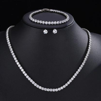 Elegant ZAKOL AAA Clear Cubic Zirconia Bridal Necklace and Earrings Set – Ideal for Weddings and Special Occasions!