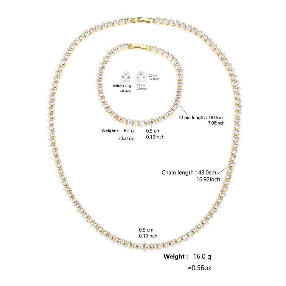 Elegant ZAKOL AAA Clear Cubic Zirconia Bridal Necklace and Earrings Set – Ideal for Weddings and Special Occasions!