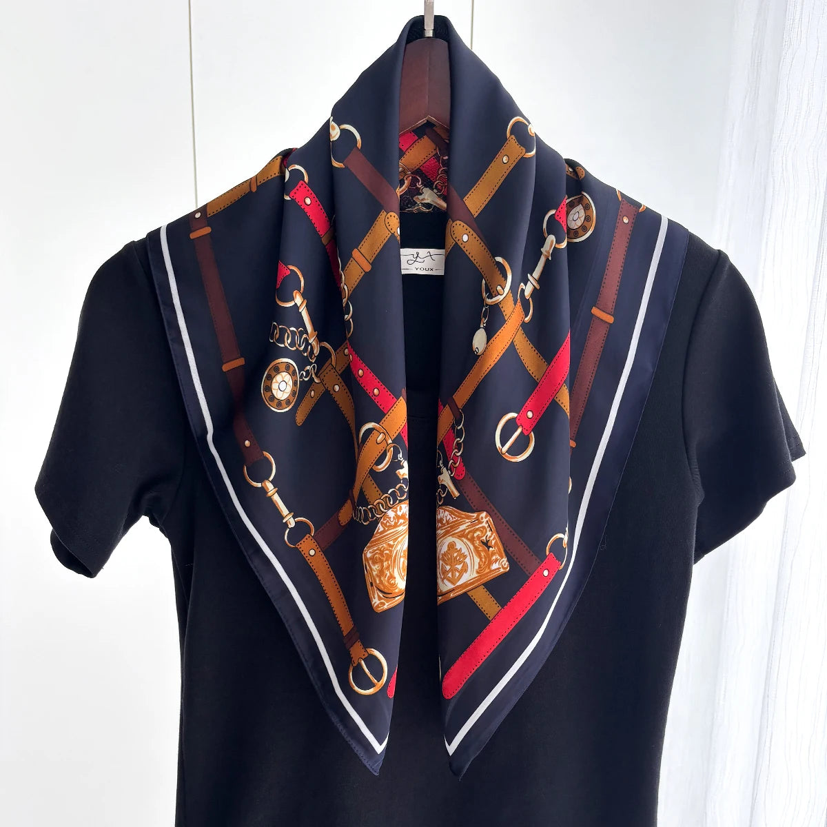 Elegant 70x70cm Luxury Satin Scarf for Women - Versatile Neckerchief, Hair Band, and Bag Ribbon Shawl