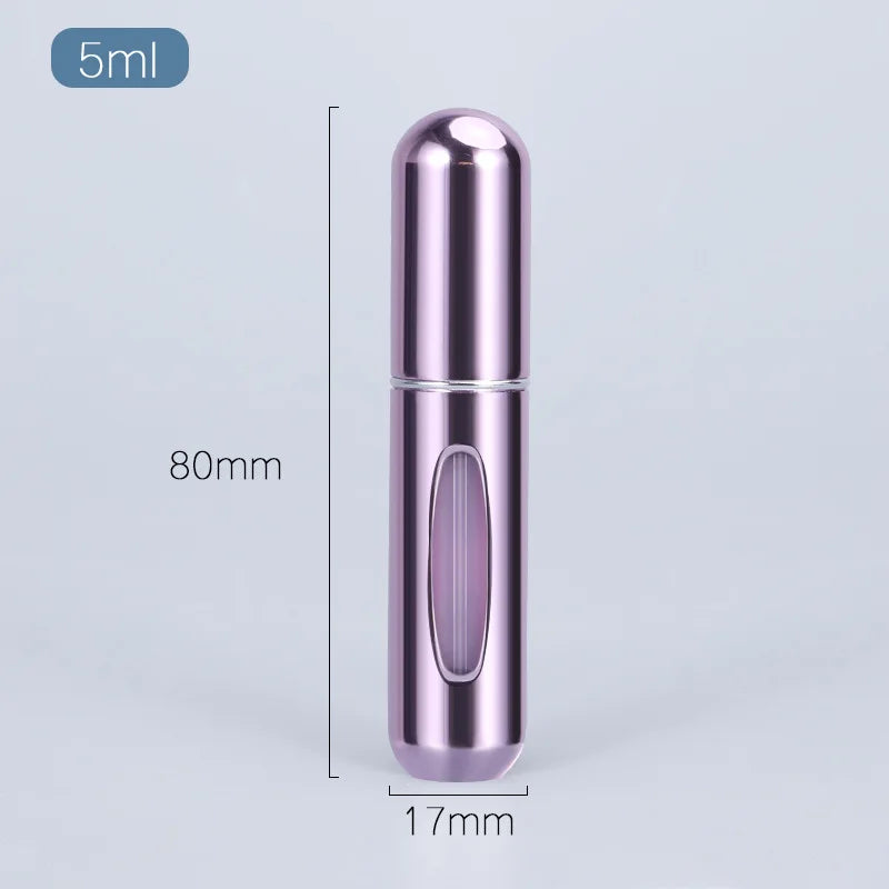 Travel-Ready Mini Refillable Aluminum Perfume Spray Bottle - 5/8Ml Cosmetic Container