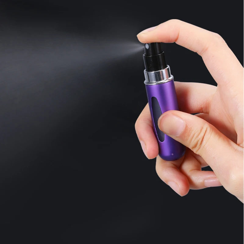Travel-Ready Mini Refillable Aluminum Perfume Spray Bottle - 5/8Ml Cosmetic Container