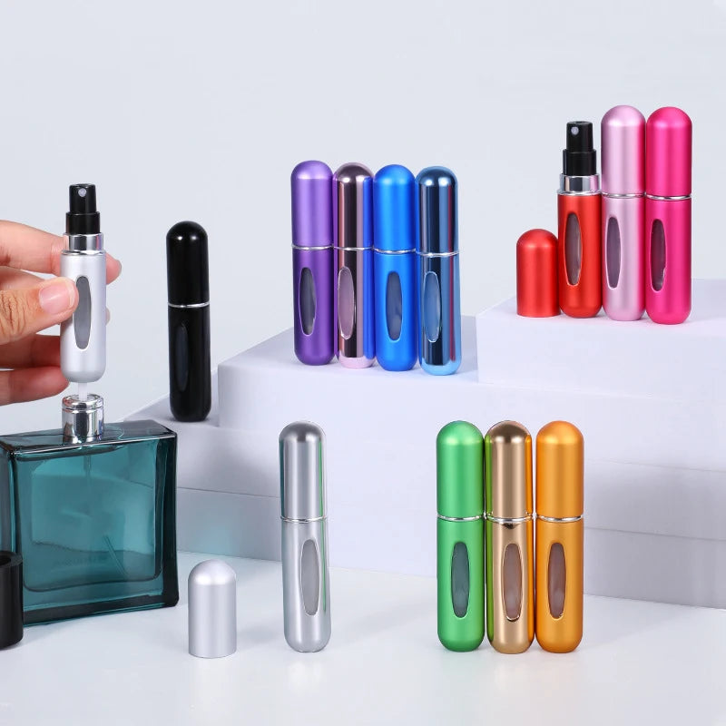 Travel-Ready Mini Refillable Aluminum Perfume Spray Bottle - 5/8Ml Cosmetic Container