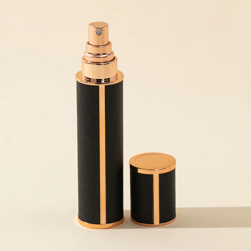 Portable Travel Perfume Bottle Set - 10ml Refillable Faux Leather Atomizer, Leak-Proof Design