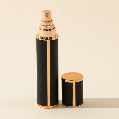 Portable Travel Perfume Bottle Set - 10ml Refillable Faux Leather Atomizer, Leak-Proof Design