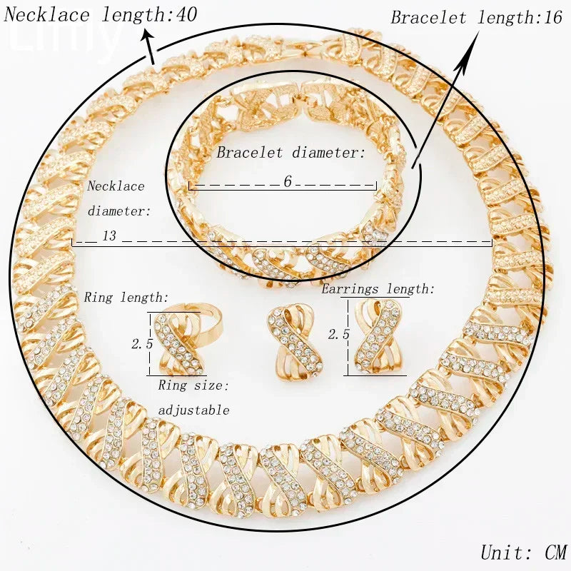 Exquisite 18K Gold Plated African Choker Necklace & Earrings Set - Ideal Bridal Jewelry for the Elegant Woman