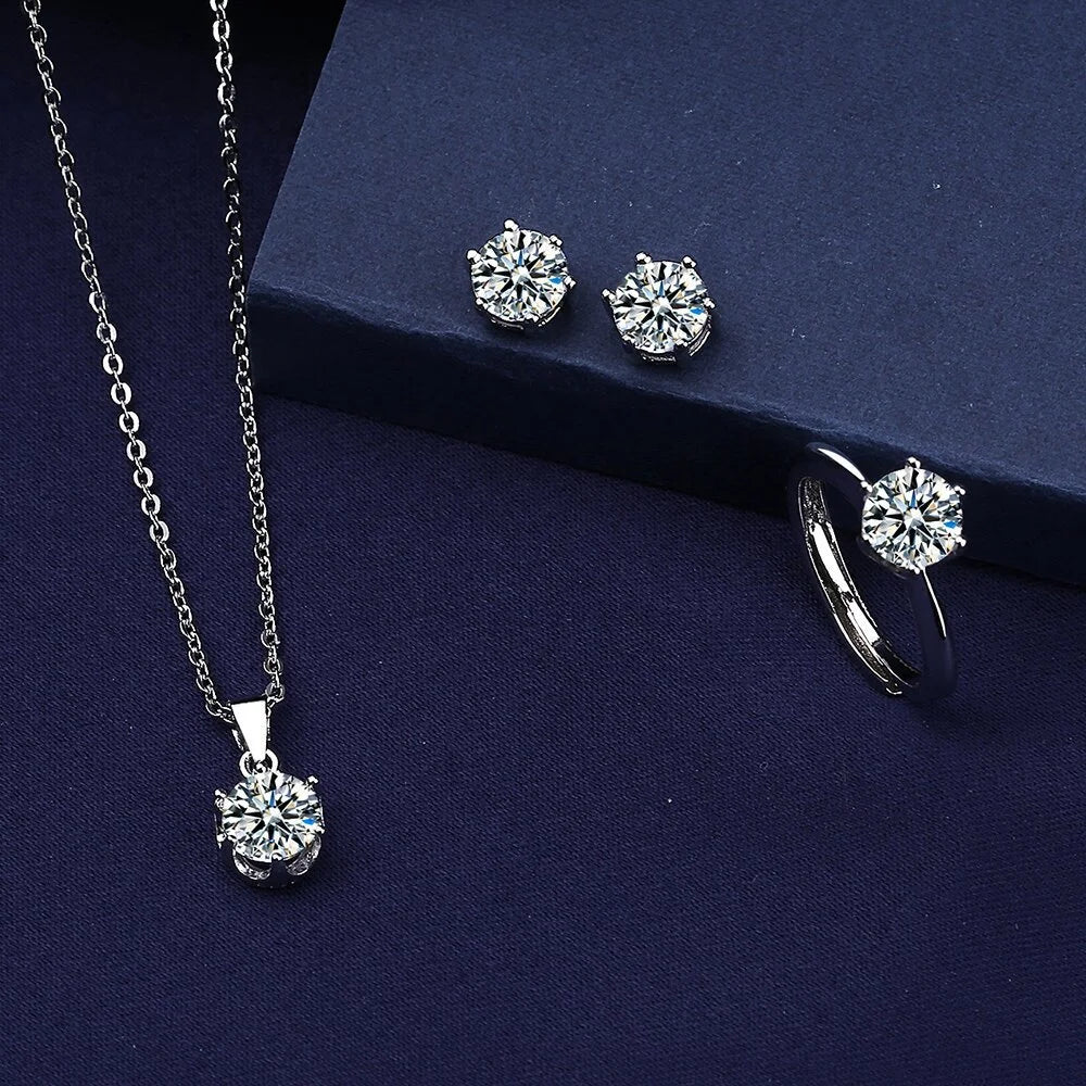 Stunning 925 Sterling Silver Jewelry Set with AAAAA Zircon - Ideal for Birthdays, Weddings, and Special Occasions!