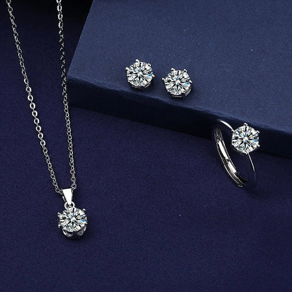 Stunning 925 Sterling Silver Jewelry Set with AAAAA Zircon - Ideal for Birthdays, Weddings, and Special Occasions!
