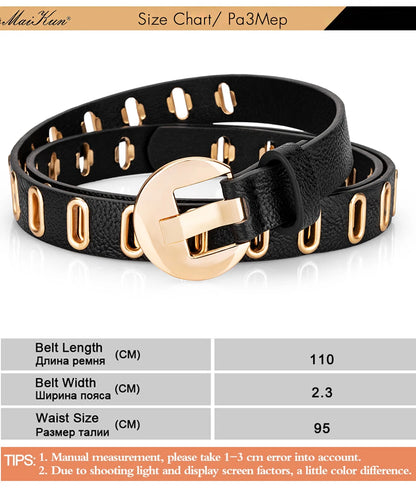 Chic Adjustable Grunge Punk Belt for Women - Fashionable PU Leather with Durable Alloy Pin Buckle