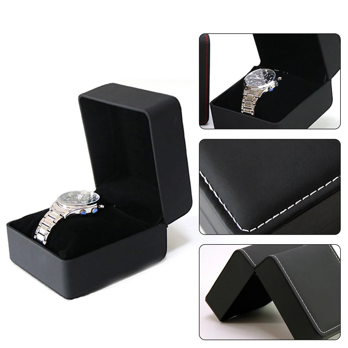 Elevate Your Watch Collection with Our Luxurious Single Groove PU Leather Watch Gift Box - Perfect for Any Occasion!