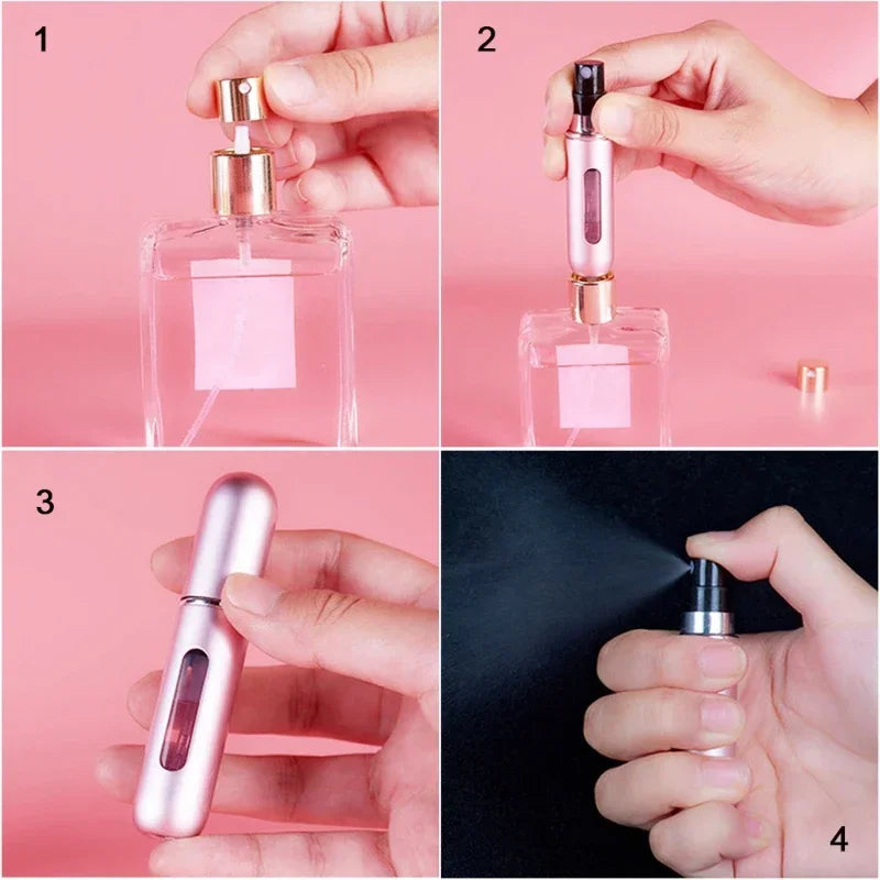 Travel-Friendly Refillable Perfume Spray Bottle - 5ml/8ml Mini Atomizer for On-the-Go Fragrance