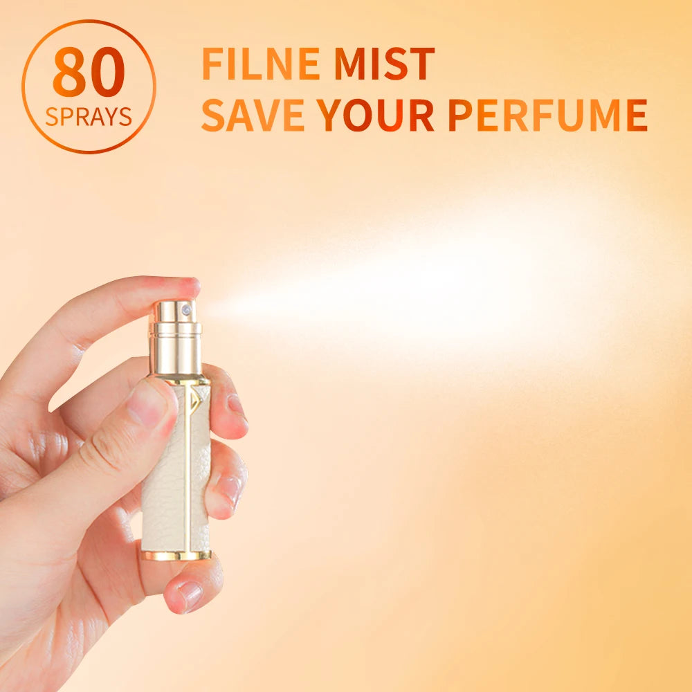 Travel-Friendly 5ml PU Leather Mini Perfume Atomizer - Refillable & Customizable with Tight Sealing Design