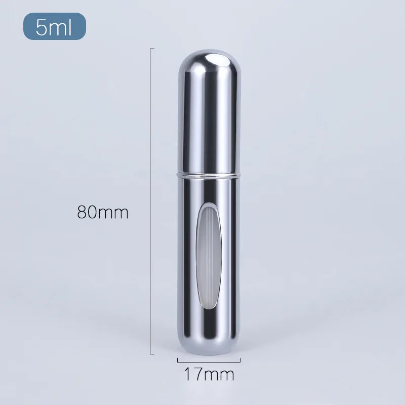 Travel-Ready Mini Refillable Aluminum Perfume Spray Bottle - 5/8Ml Cosmetic Container