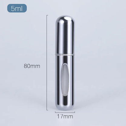 Travel-Ready Mini Refillable Aluminum Perfume Spray Bottle - 5/8Ml Cosmetic Container