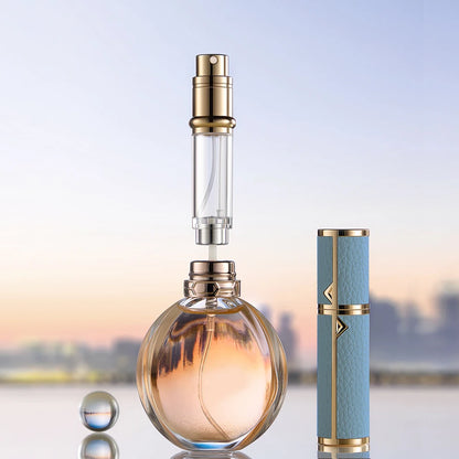 Travel-Friendly 5ml PU Leather Mini Perfume Atomizer - Refillable & Customizable with Tight Sealing Design