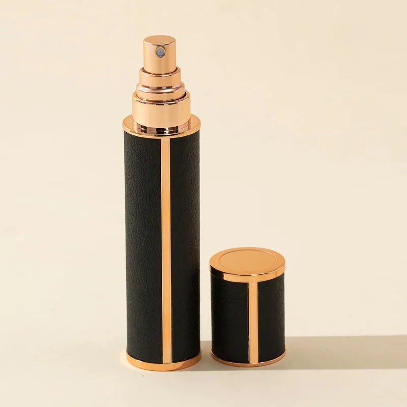 Portable Travel Perfume Bottle Set - 10ml Refillable Faux Leather Atomizer, Leak-Proof Design