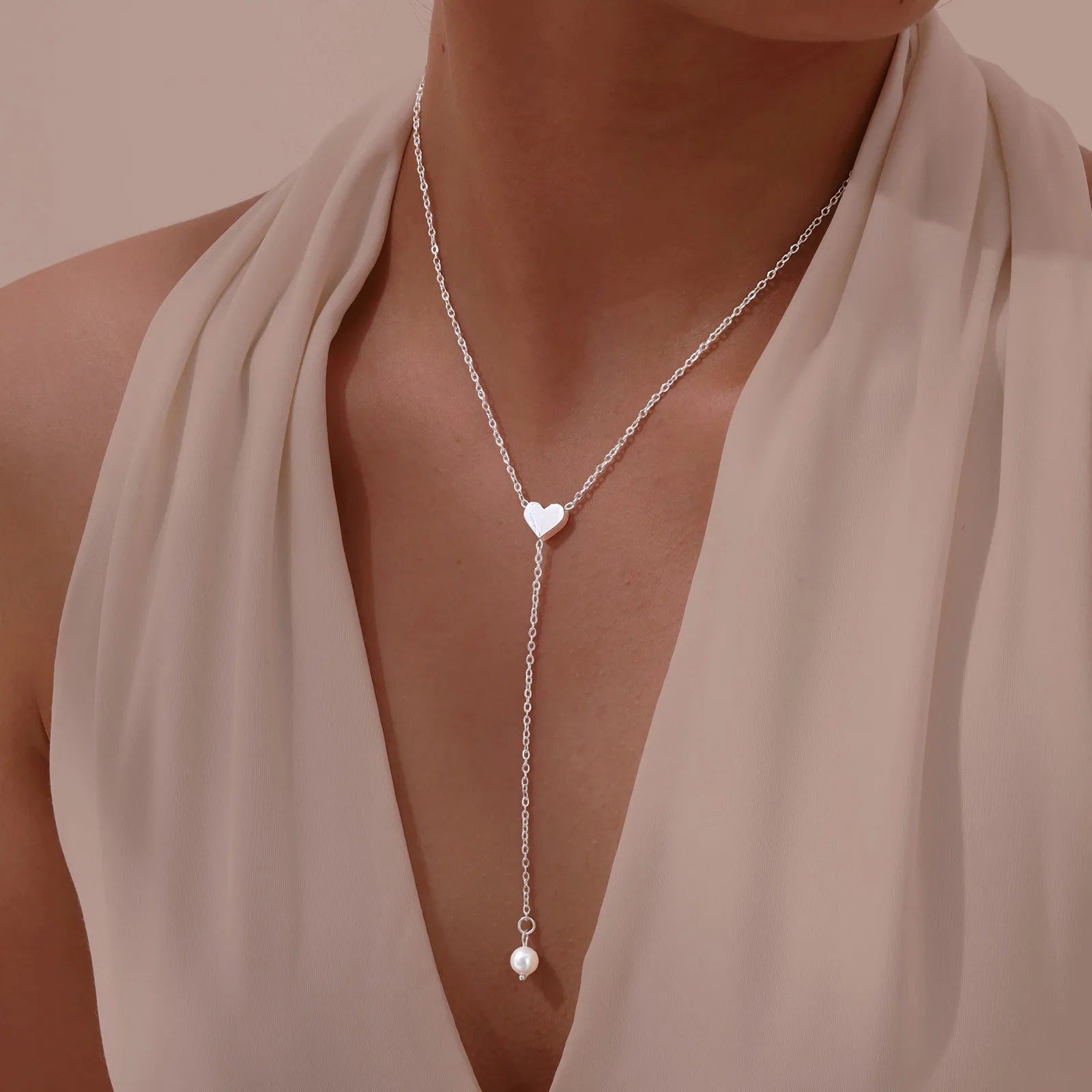 Elegant Heart Butterfly Charm Necklace - Perfect Y Necklace Gift for Her!